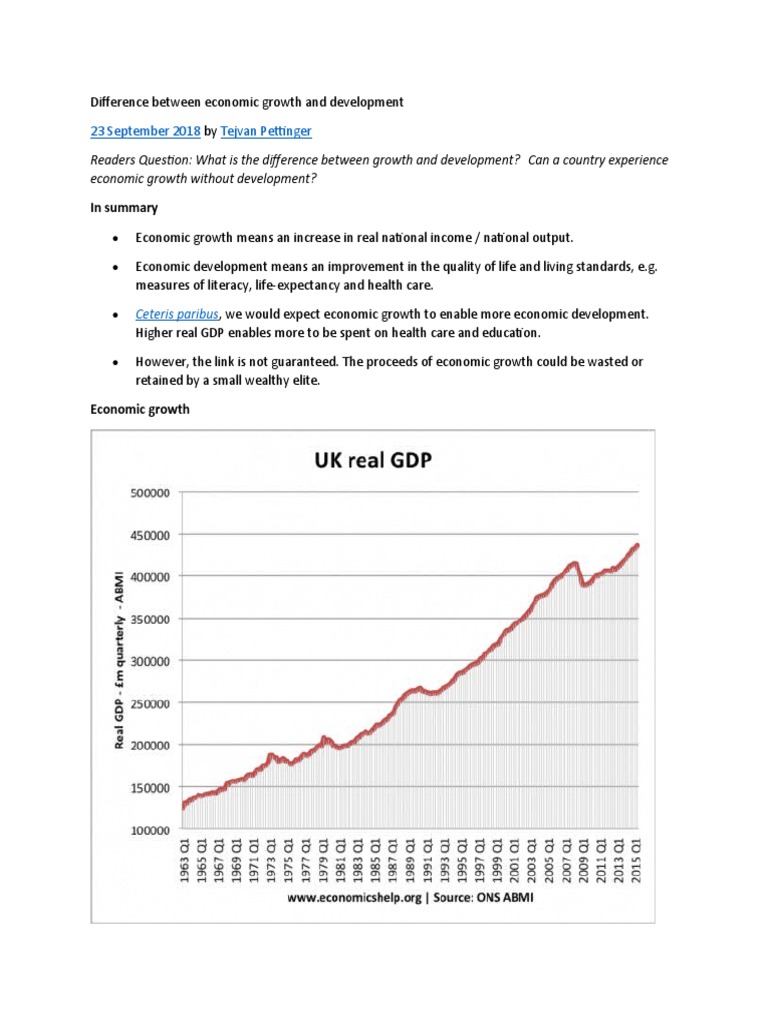 Economic Growth vs. Development Explained | PDF | Economic Growth ...