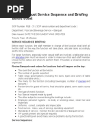 SOP - Banquets - Back-Of-House Setup & Equipment Storage | PDF | Menu ...