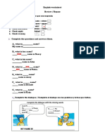 English Worksheet 4th PDF