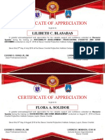 Certificate of Appreciation: Lilibeth C. Blasabas