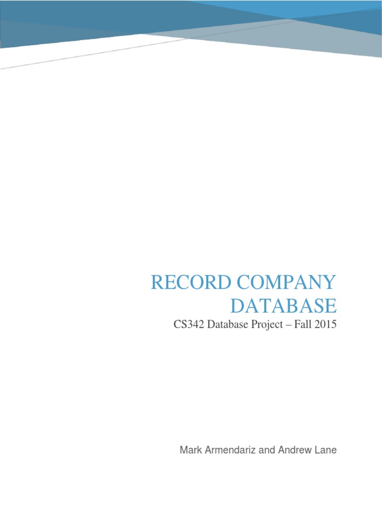 Record Company Database Design | PDF | Relational Database | Conceptual ...