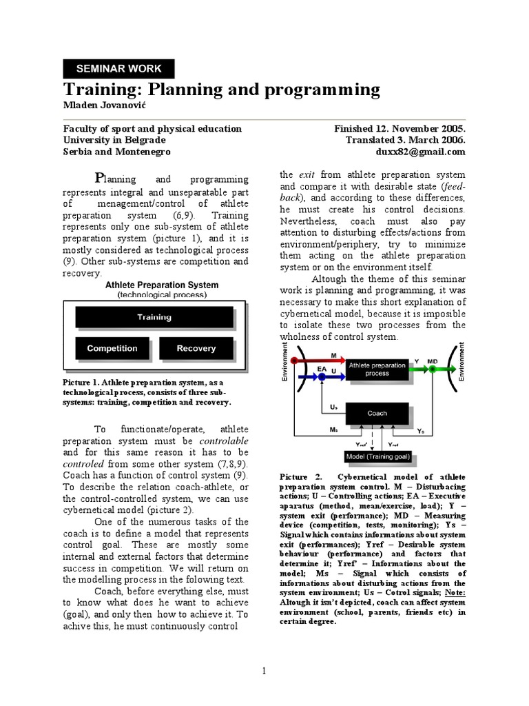 Training: Planning and Programming | PDF | Goal | System