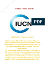 IUCN RED LISTED SPECIES AND THEIR CONSERVATION STATUS