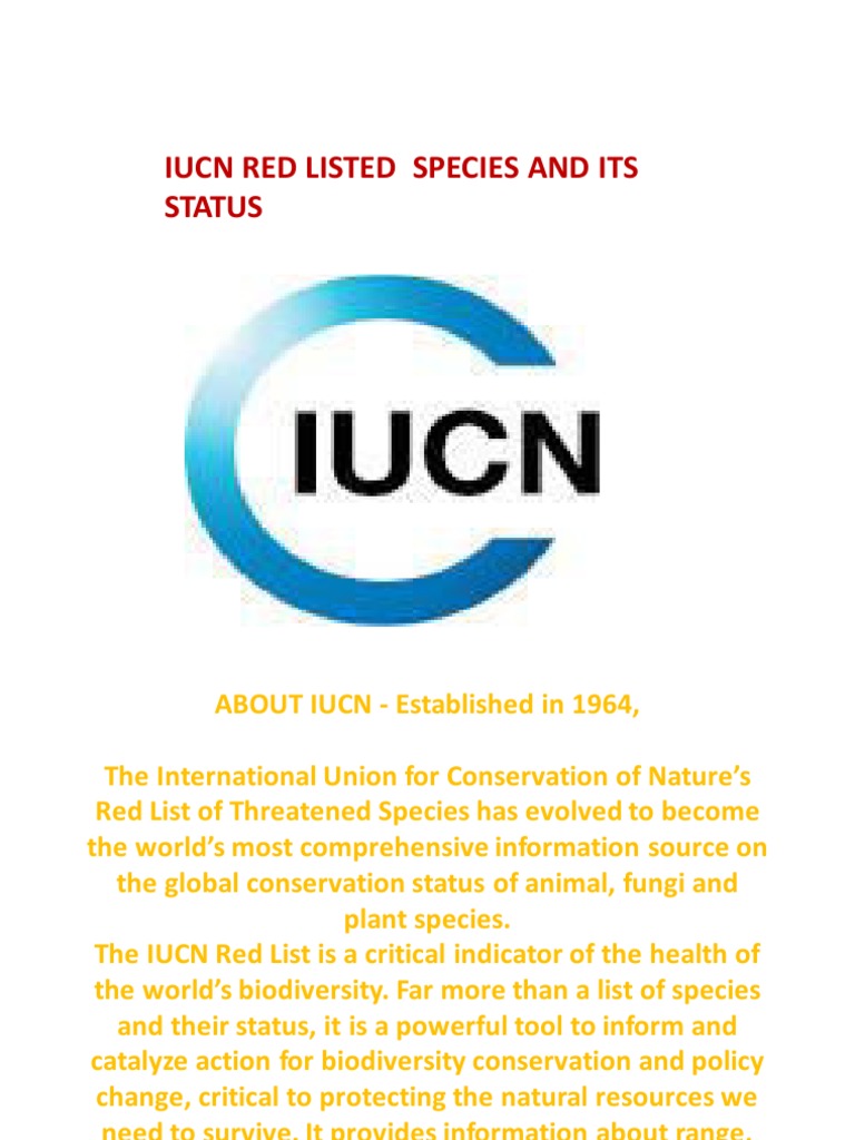 Iucn Red Listed Species | PDF | Conservation Biology | Ecology