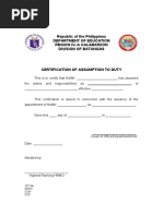 F-003 CS Form No. 4 Certification of Assumption to Duty