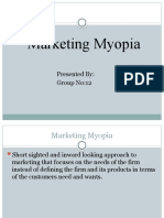 Marketing Myopia: Presented By: Group No:12