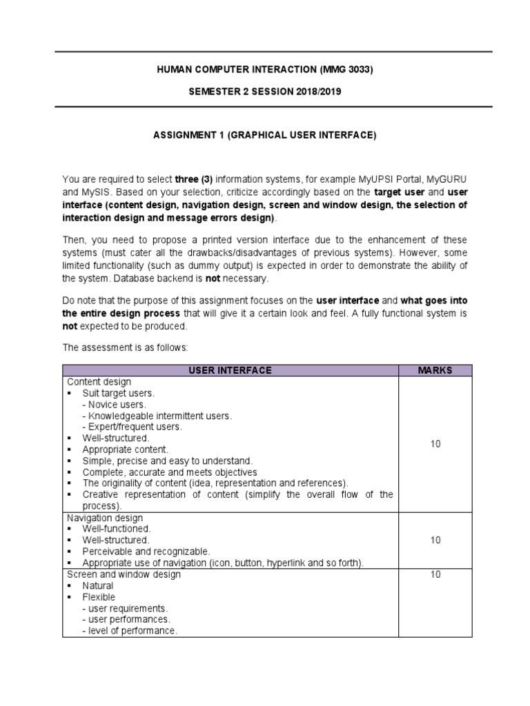 User Interface Design Assignment Guide | PDF | Graphical User ...