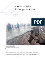 Lluvias y Huecos de Carreteras