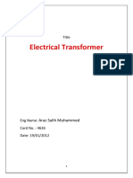Electrical Transformer Basics
