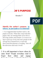 Author'S Purpose: Grade 7
