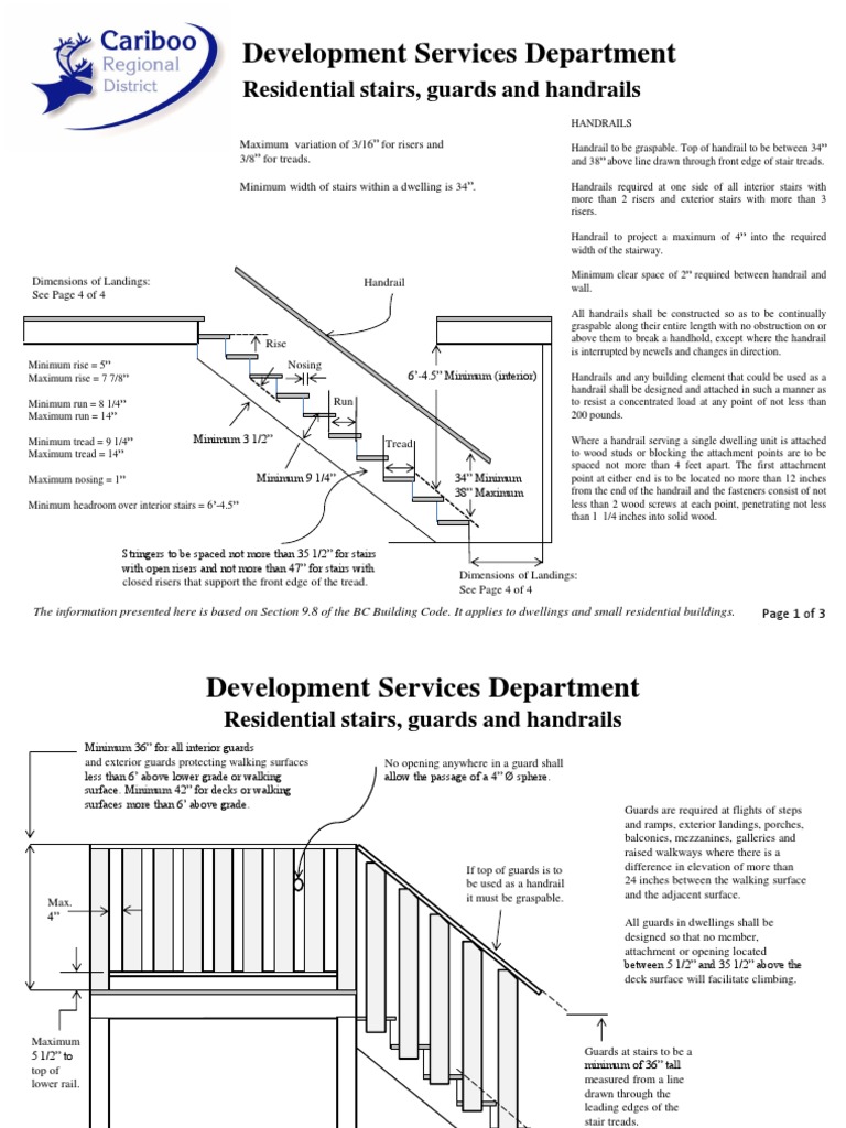Stairs Guards and Handrails Handout PDF Stairs Architectural Design