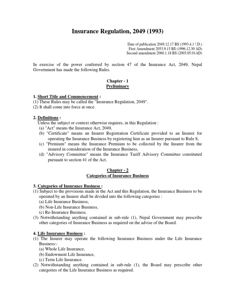 Insurance Regulation Overview, 2049 | PDF | Insurance Broker | Insurance