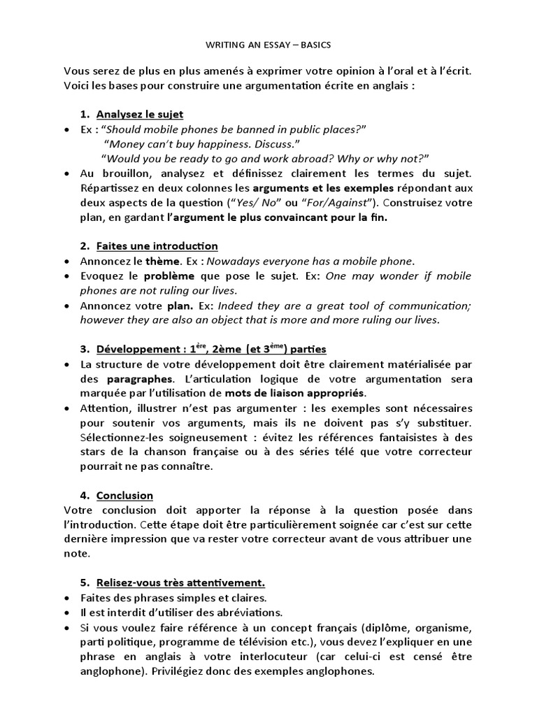 Sujet Brevet Français Dénoncer Les Travers De La Société Pdf WRITING AN ESSAY Method | PDF | Linguistique | Langues