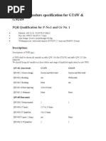 Welding Procedure Specification For GTAW & GMAW