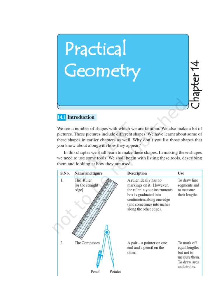 Practical Geometry: Tools and Techniques | PDF | Circle | Perpendicular