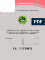 Acsee 2017 Physics Examiner Report PDF