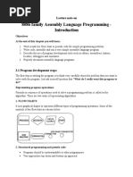 8086 Family Assembly Language Programming - : Lecture Note On