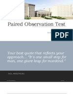 Paired Observation Test SPSS Analysis