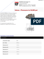 36BV9H002, Bleed Valves - Pressures To 36,000 Psi: Specifications