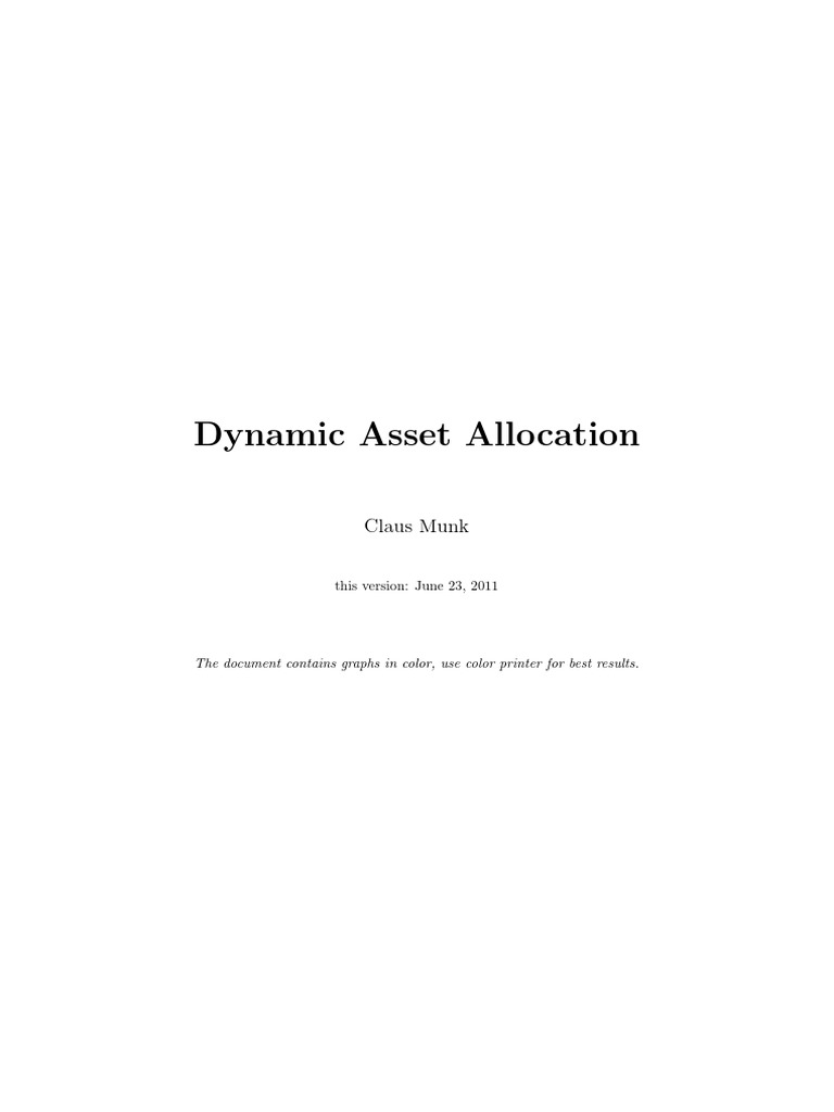 Dynamic Asset Allocation Strategies | PDF | Investor | Utility