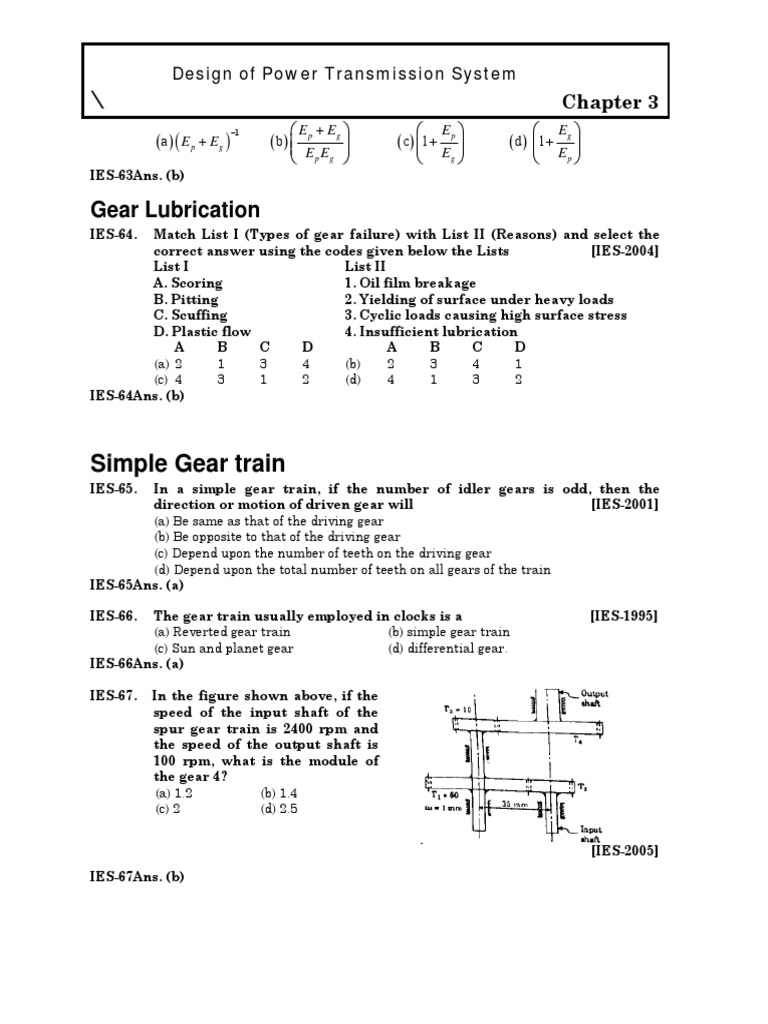 Gear Lubrication Design of Power Transmission System PDF Gear