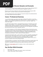 DevOps Resume Samples and Examples