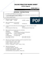 NTSE Stage - 2 Online Practice Work Sheet - Biology - 6