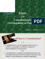 Constitutional Development in Pakistan: Presented By: Syed Hasan Bari