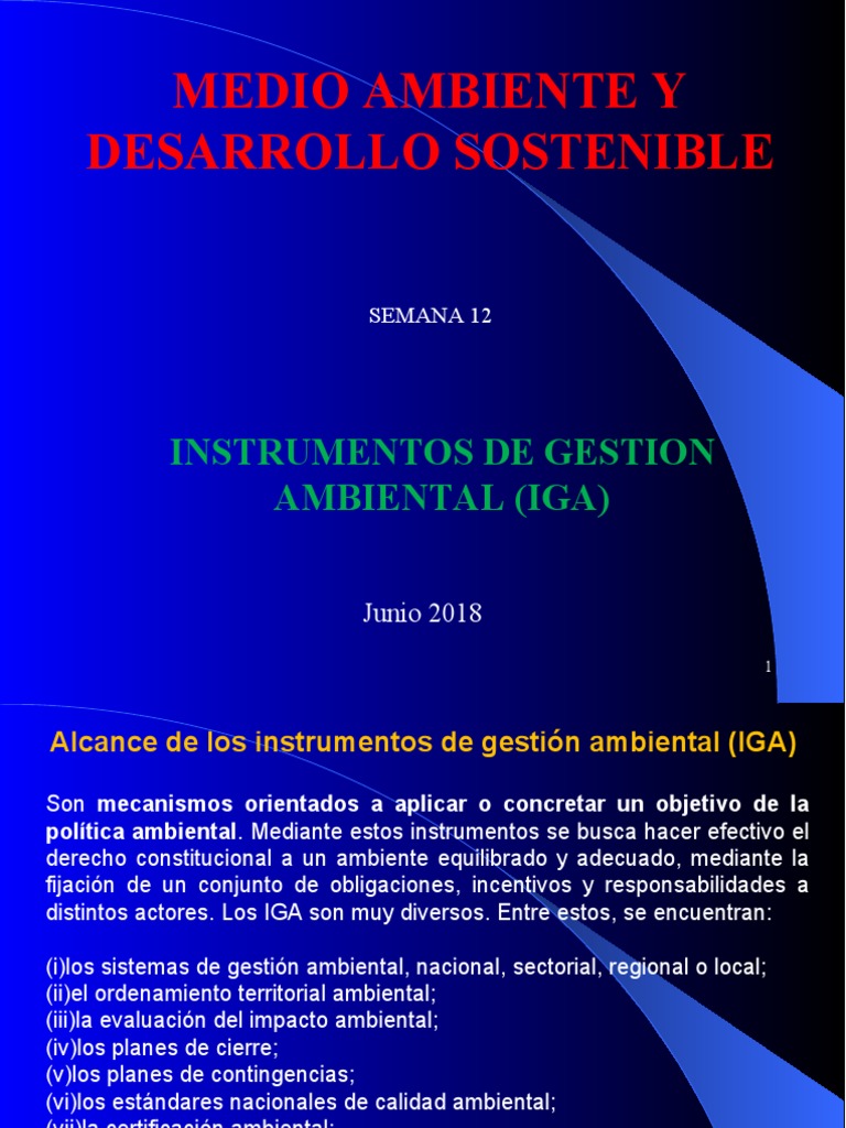 Instrumentos de Gestión Ambiental (IGA) | PDF | Entorno natural ...
