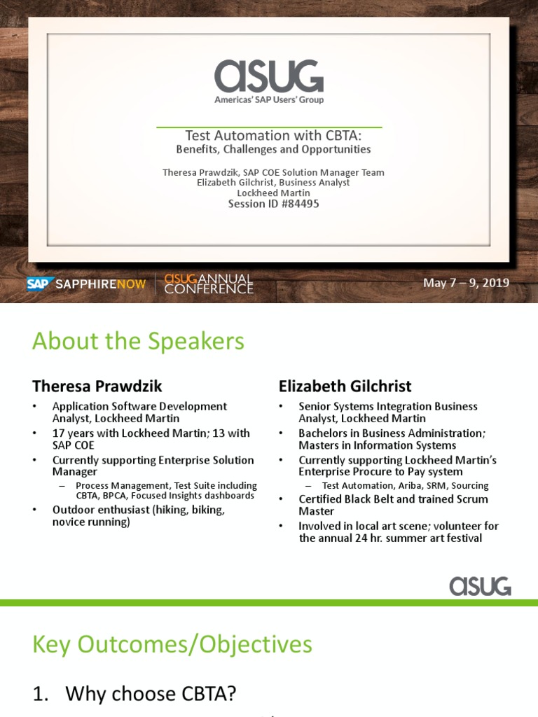 ASUG84495 Reduce Regression Test Cycle Time With ComponentBased Test