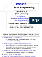 Imperative Programming: Introduction To Computers and Programming