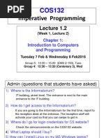 Imperative Programming: Introduction To Computers and Programming