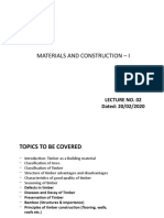 Materials and Construction - I: Lecture No. 02 Dated: 20/02/2020