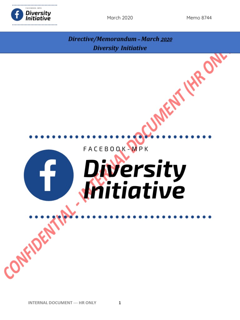 Facebook Internal Memo, Leaked To The Veritas Project | PDF | H 1 B ...