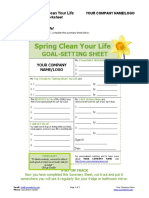 Spring Clean Your Life: Goal-Setting Sheet