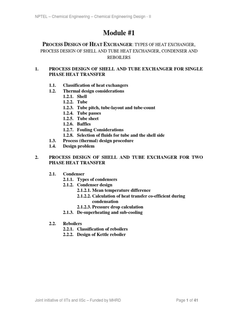 Process Design of Heat Exchanger | PDF | Heat Exchanger | Heat Transfer