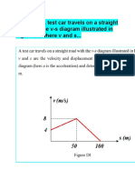 Question: A Test Car Travels On A Straight Road With The V-S Diagram Illustrated in Figure D1 Where V and S..