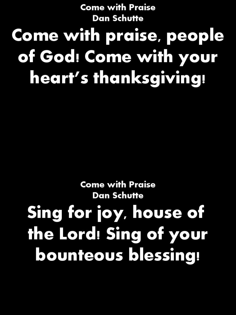 Come with Praise: A Call to Thanksgiving | PDF | Religion & Spirituality