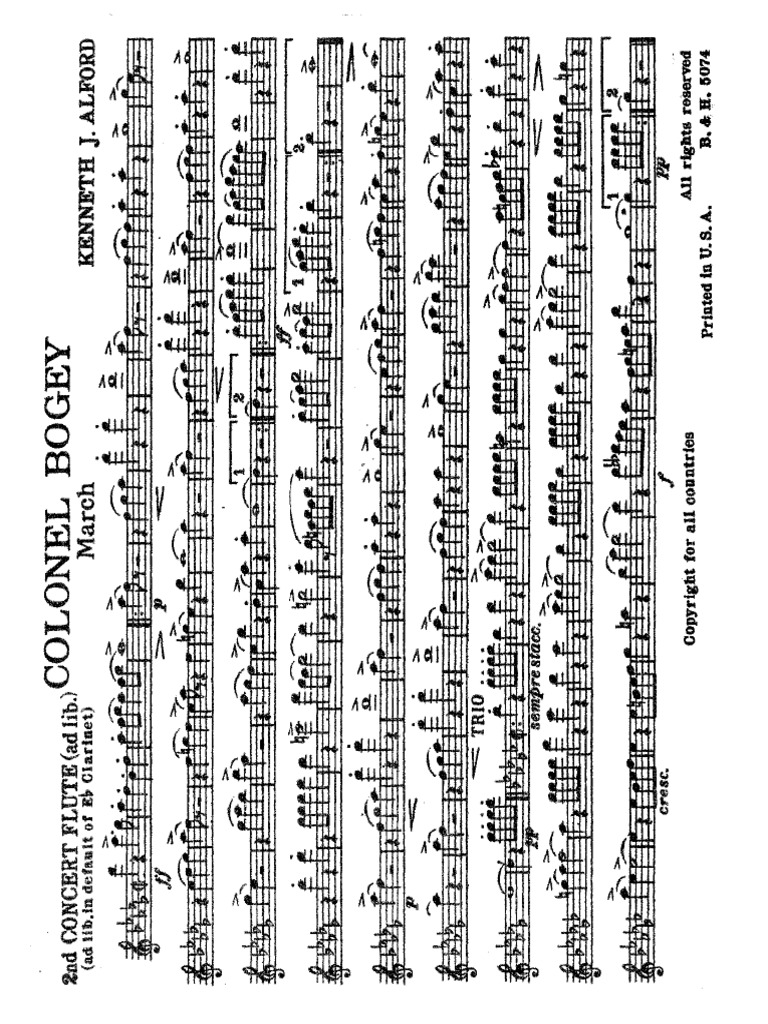 COLONEL BOGEY - Kenneth J. Alford - Flute & Piccolo | PDF