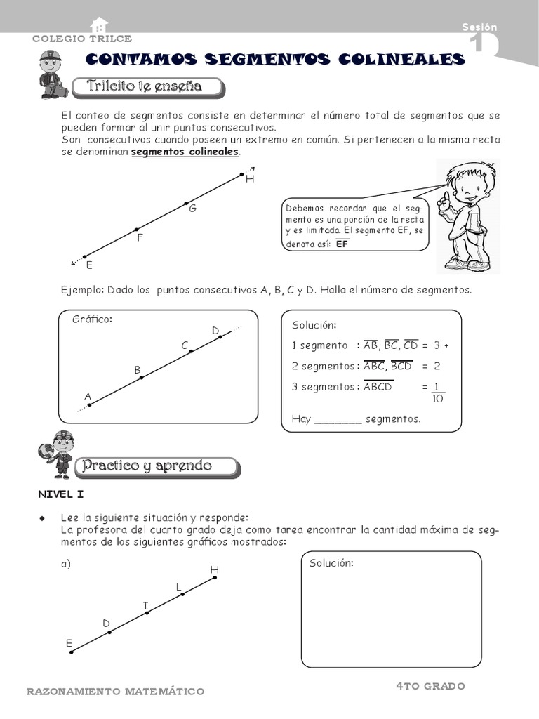 Conteo de Segmentos para 4to Grado | PDF | Enseñanza de matemática ...