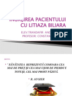 Ingrijirea Pacientului Cu Litiaza Biliara