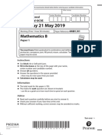 Tuesday 21 May 2019: Mathematics B
