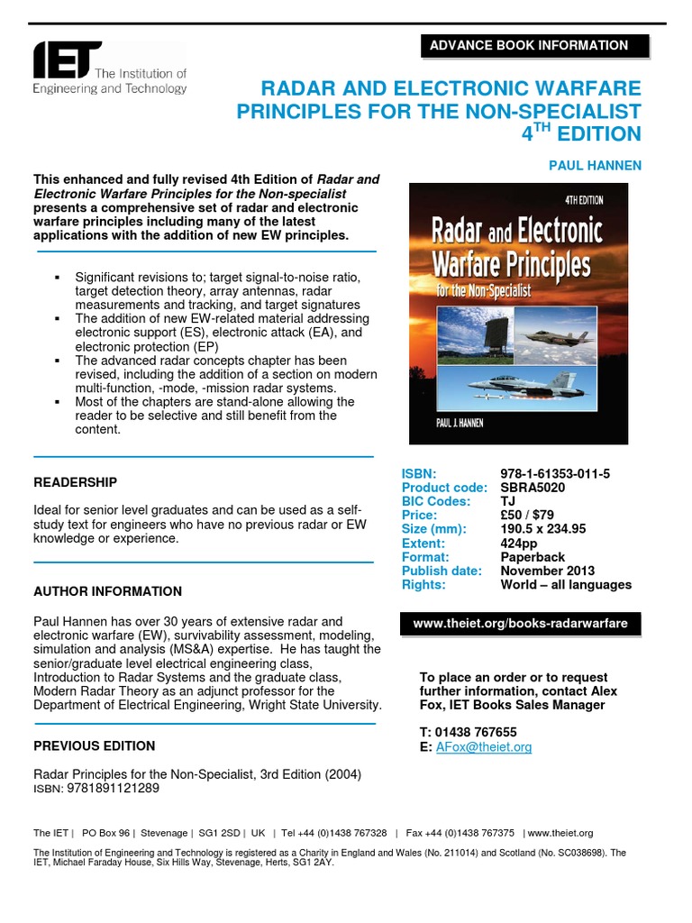 ABI Radar and Electronic Warfare Principles For Non Specialists PDF