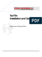 Syntac Installation and Operation: High Accuracy Timing and More