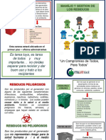 Folleto de Sensibilizacion de Manejo de Residuos