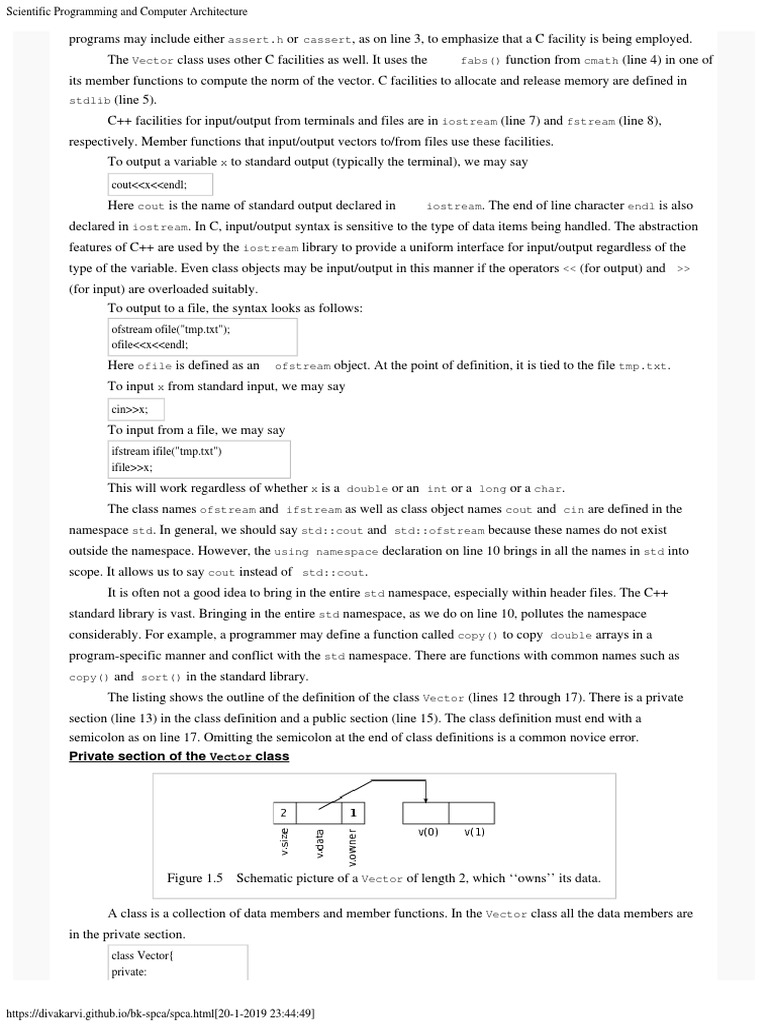 C++ Vector Class and I/O Basics | PDF | Array Data Structure | C++
