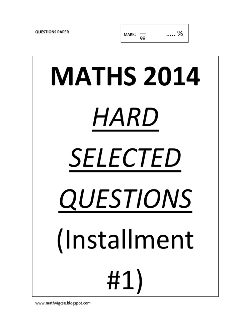 Hardest Questions 1 PDF | PDF