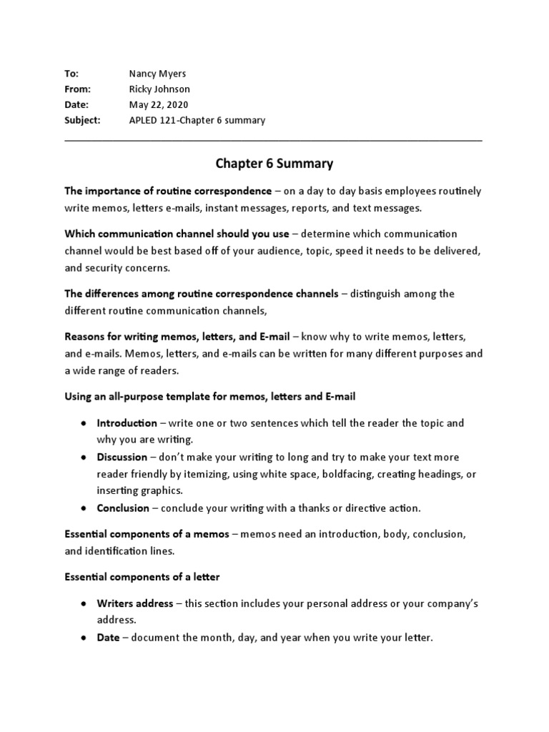 Apled Chapter 6 Summary | PDF | Instant Messaging | Human Communication