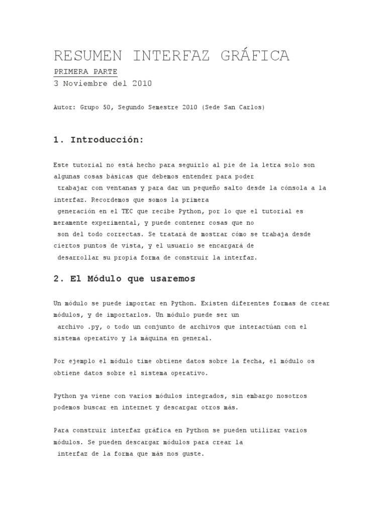 Manual Interaz Grafica en Python Tkinter PDF | PDF