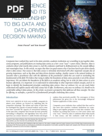 Data Science and Its Relationship To Big Data and Data-Driven Decision Making